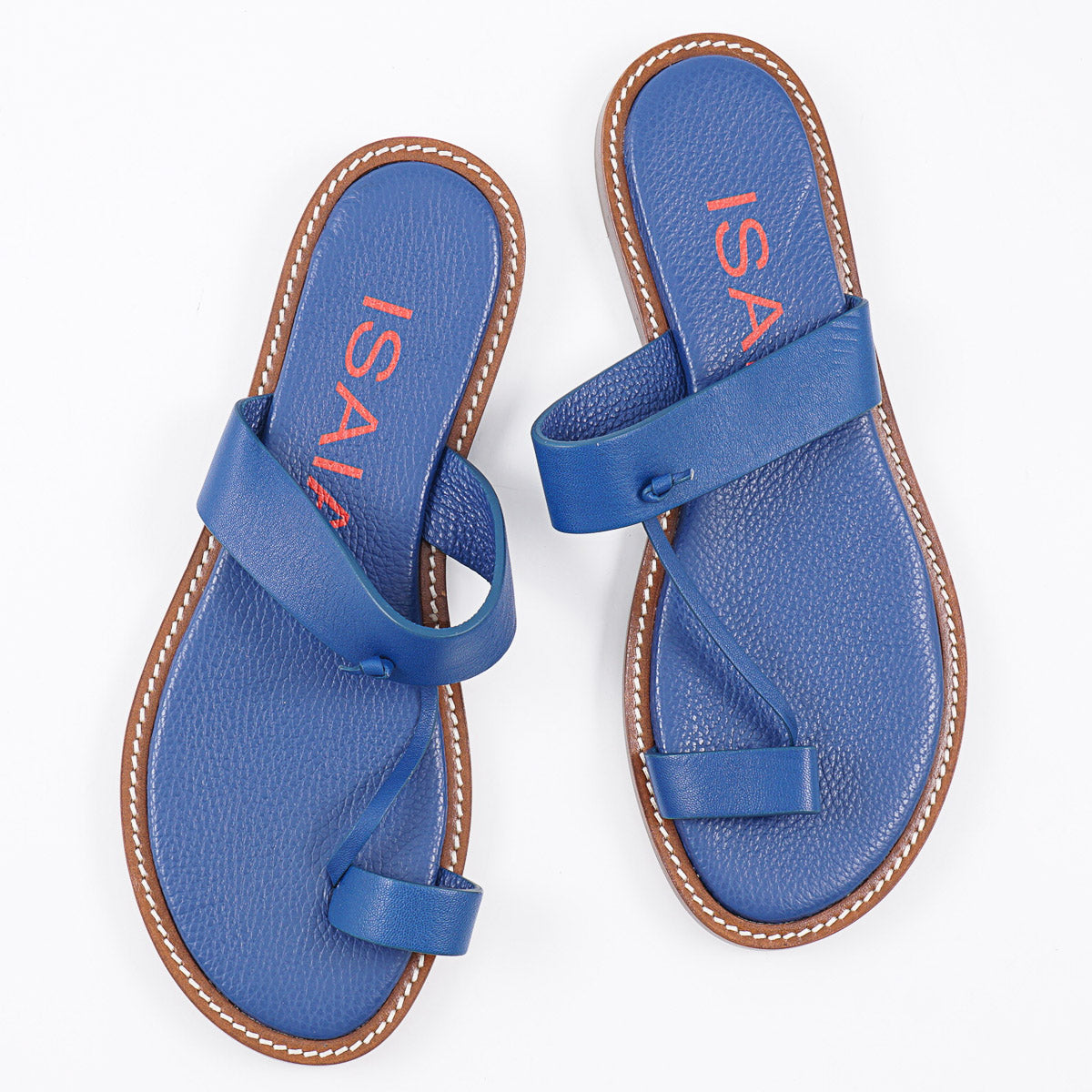 Isaia Pebbled Leather Thong Sandals