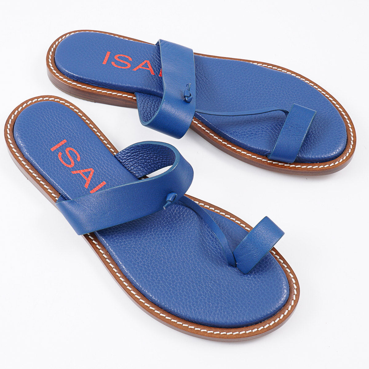 Isaia Pebbled Leather Thong Sandals