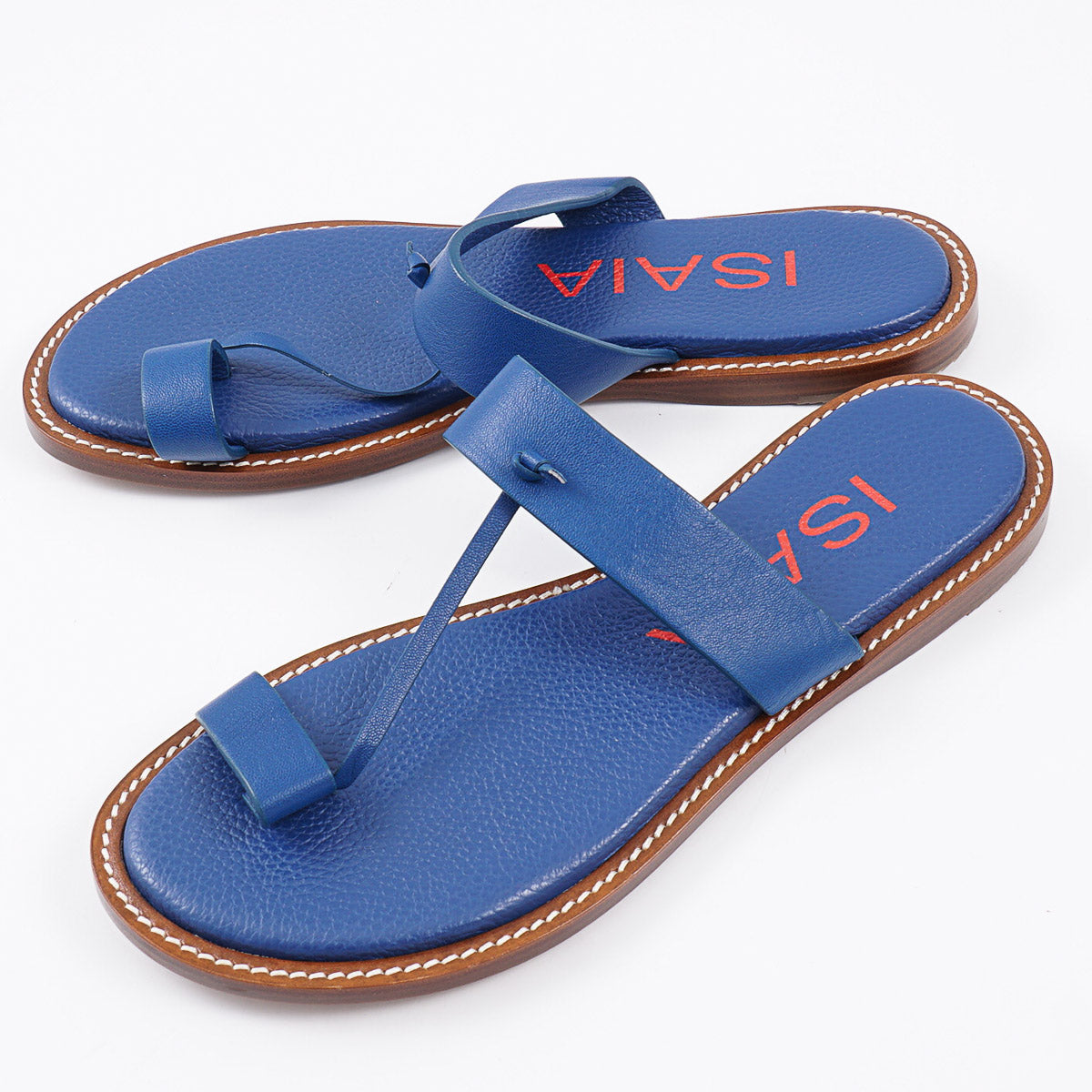 Isaia Pebbled Leather Thong Sandals