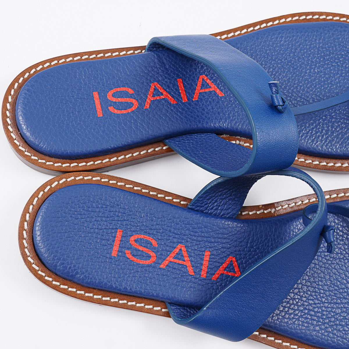 Isaia Pebbled Leather Thong Sandals
