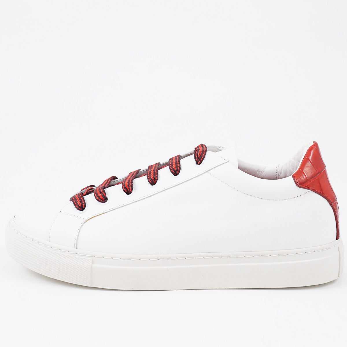Isaia Calf Leather and Crocodile Sneakers