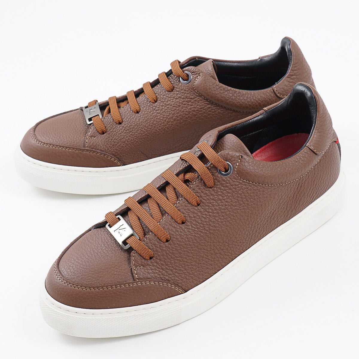Isaia Pebble Grained Calf Leather Sneaker