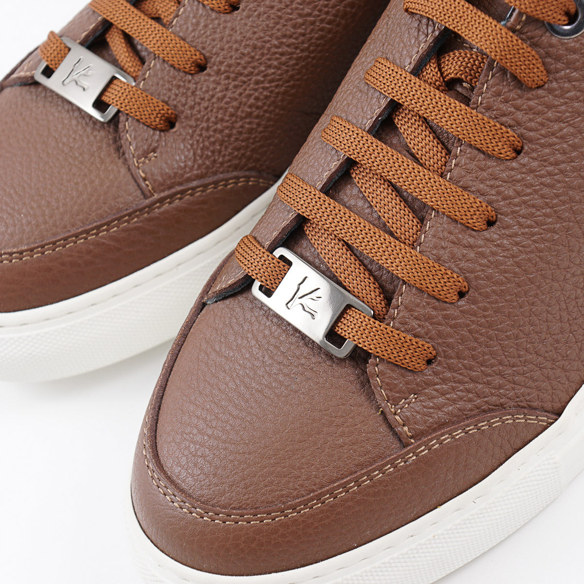 Isaia Pebble Grained Calf Leather Sneaker