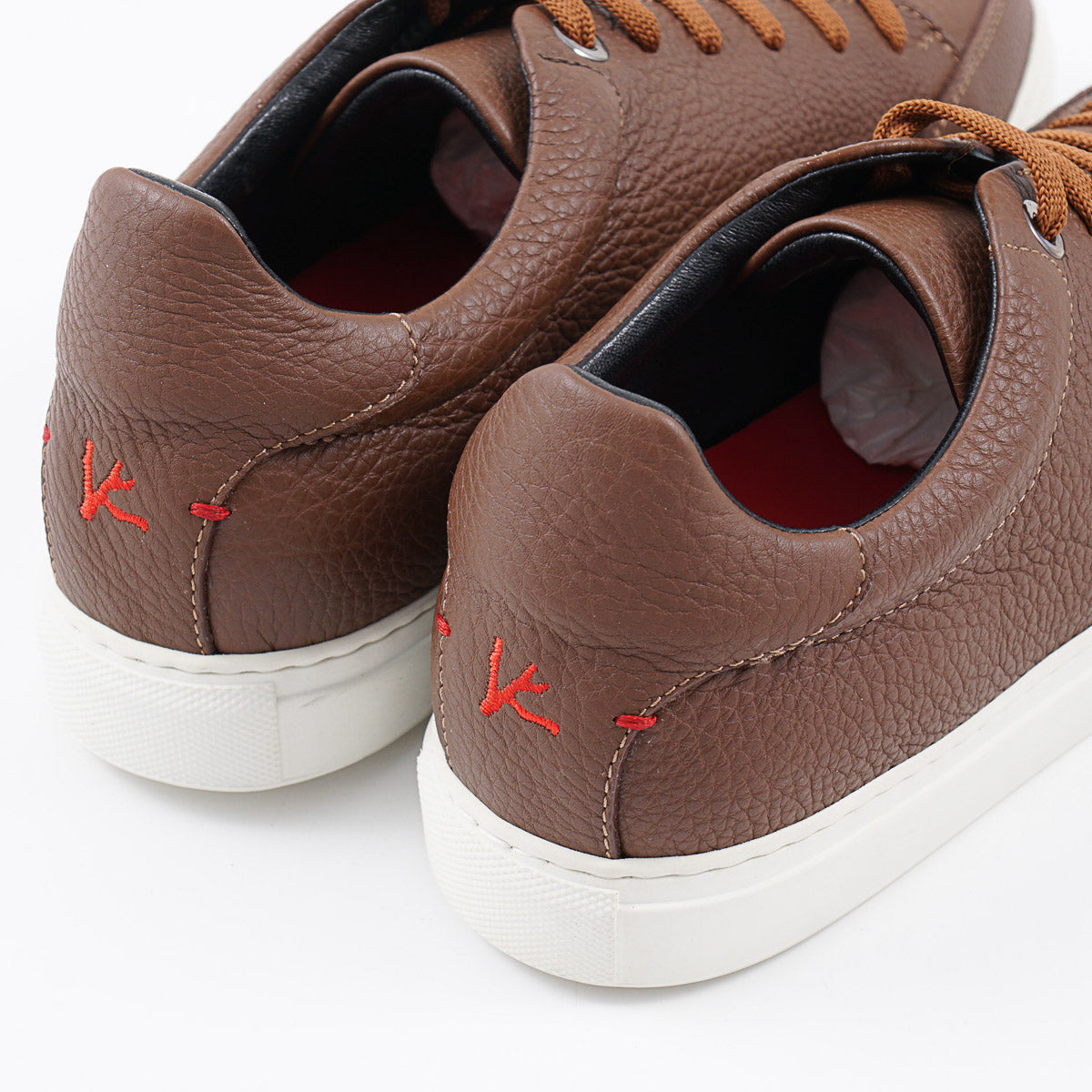 Isaia Pebble Grained Calf Leather Sneaker