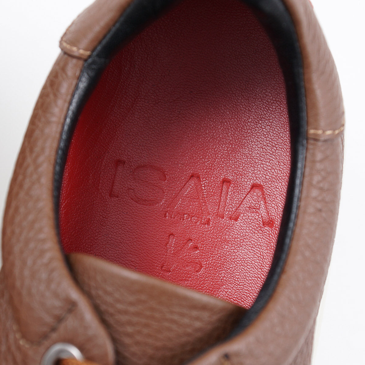 Isaia Pebble Grained Calf Leather Sneaker
