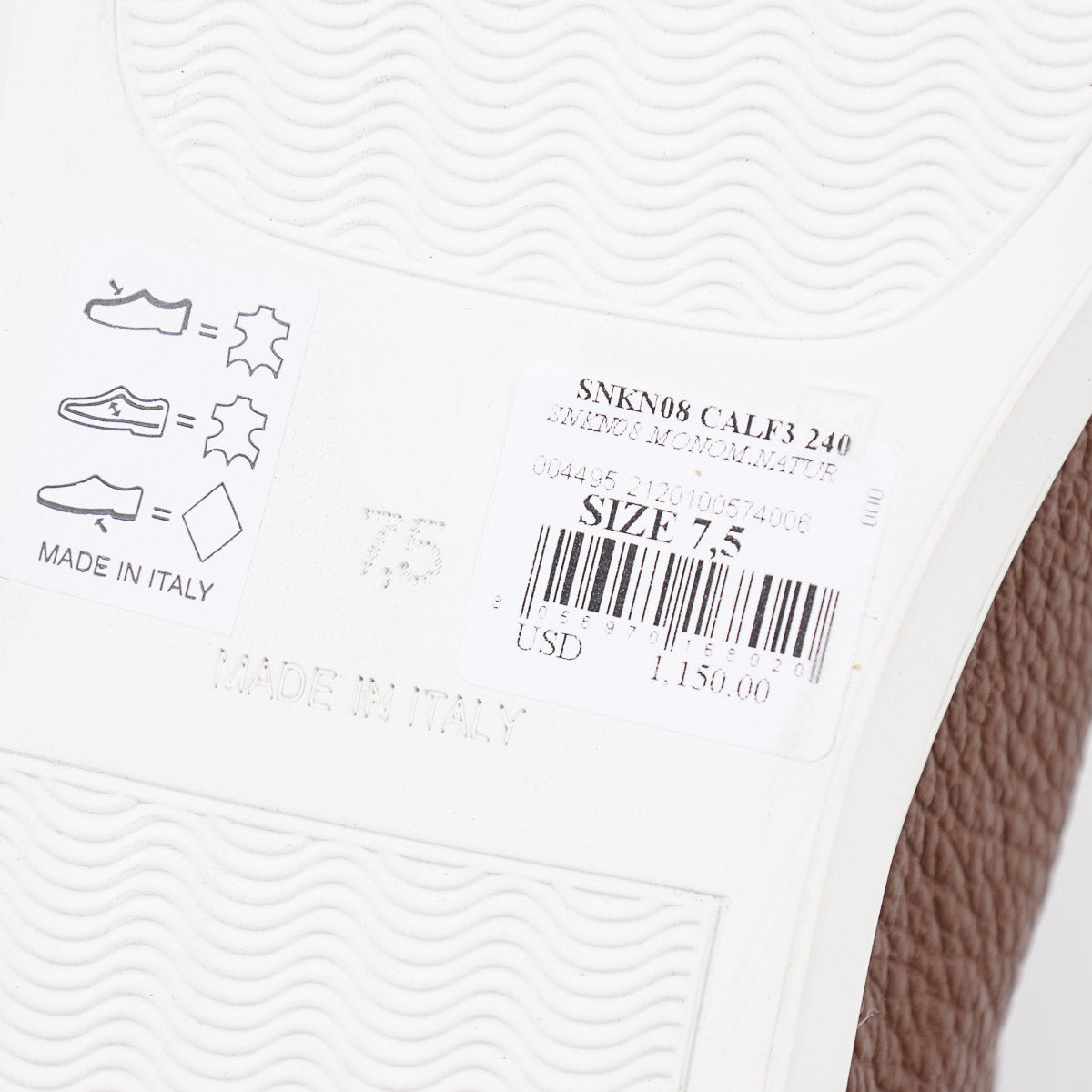 Isaia Pebble Grained Calf Leather Sneaker