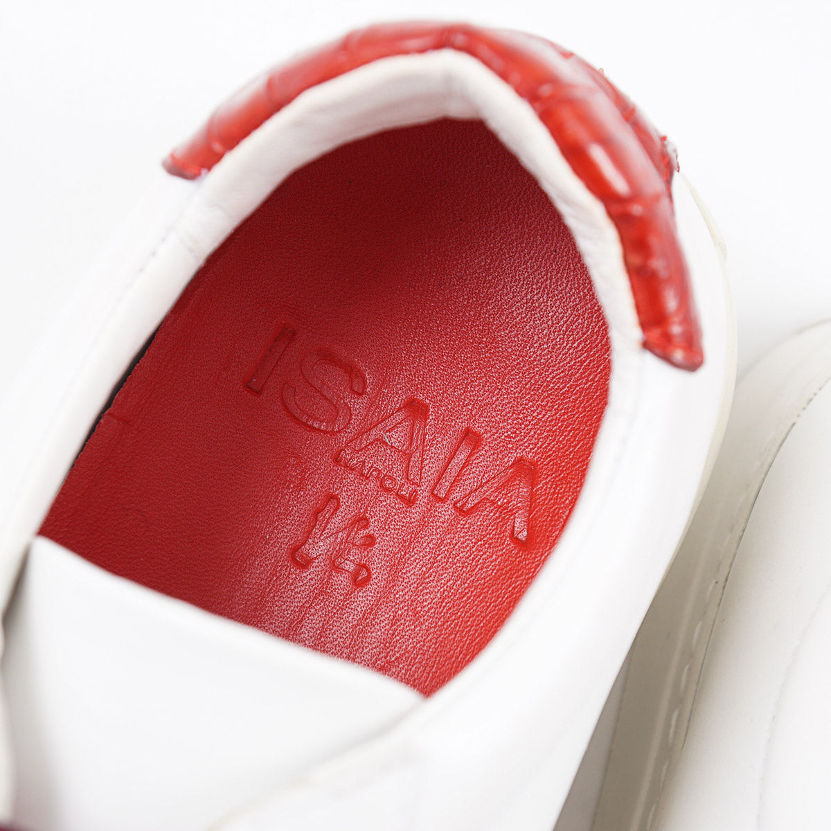 Isaia Calf Leather and Crocodile Sneakers