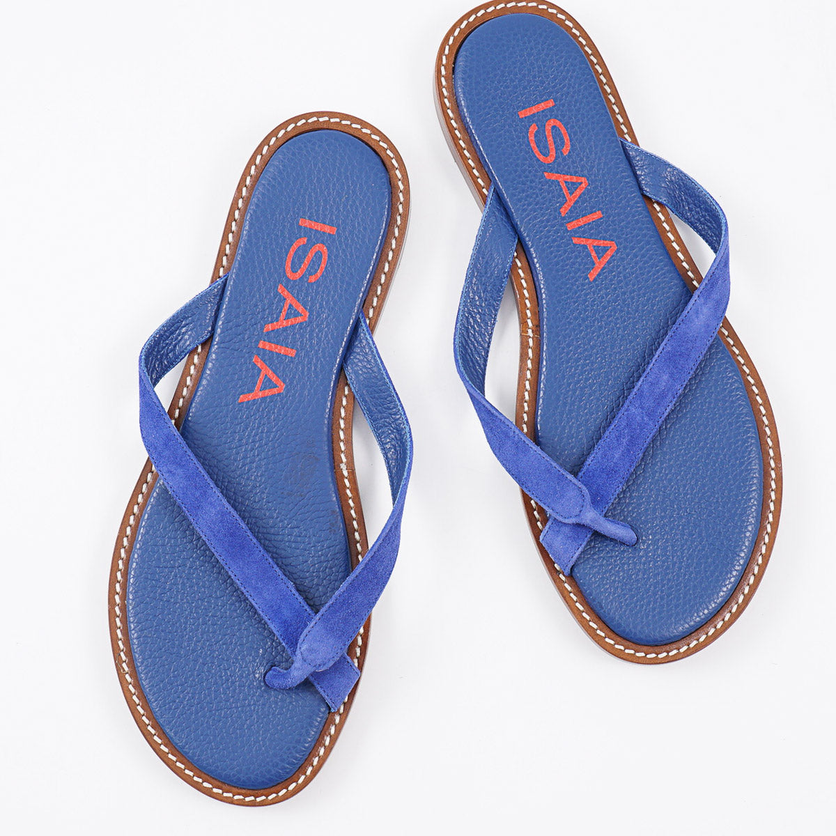 Isaia Pebbled Leather Thong Sandals