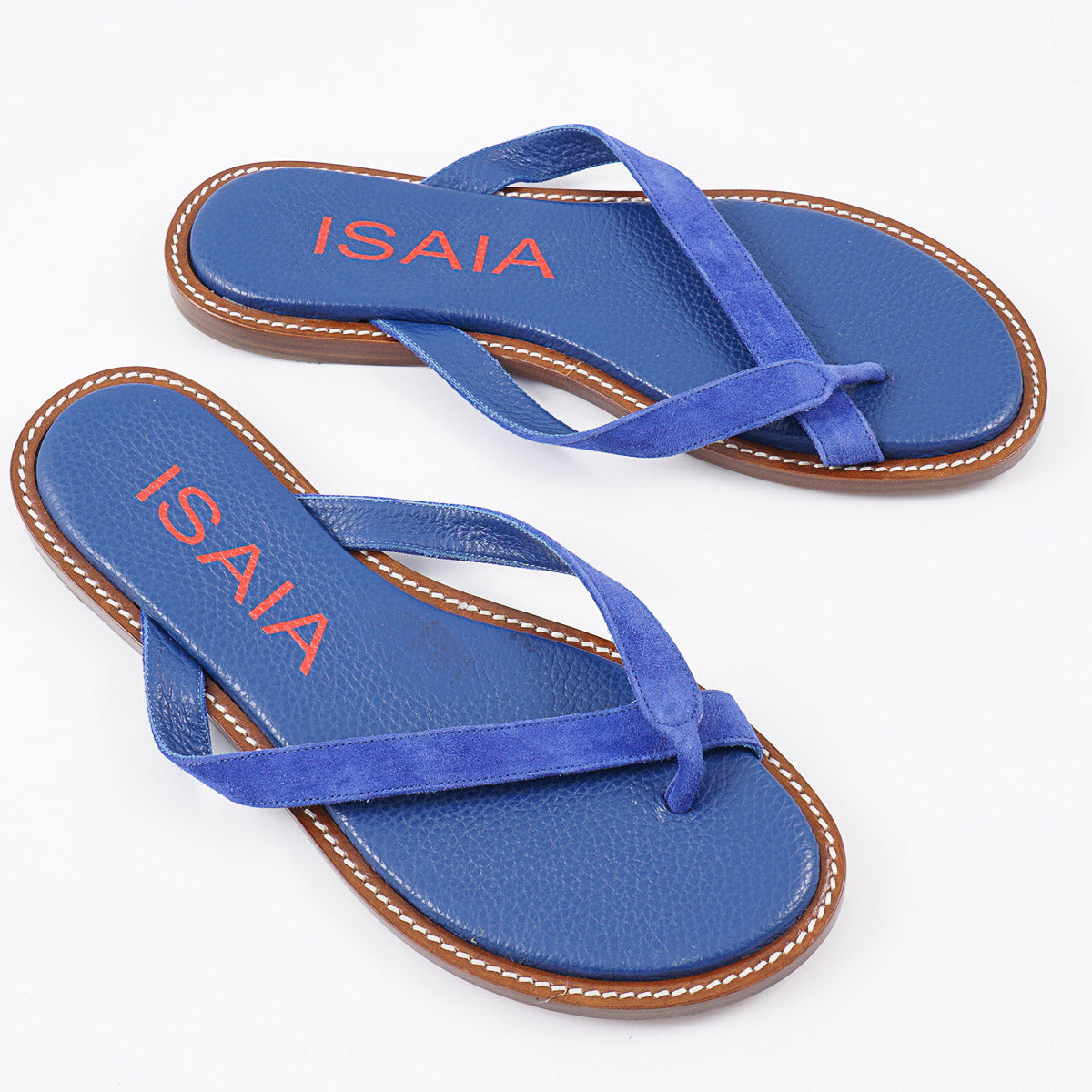 Isaia Pebbled Leather Thong Sandals