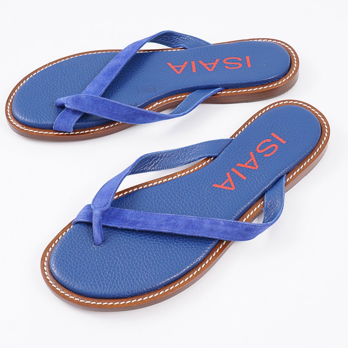 Isaia Pebbled Leather Thong Sandals