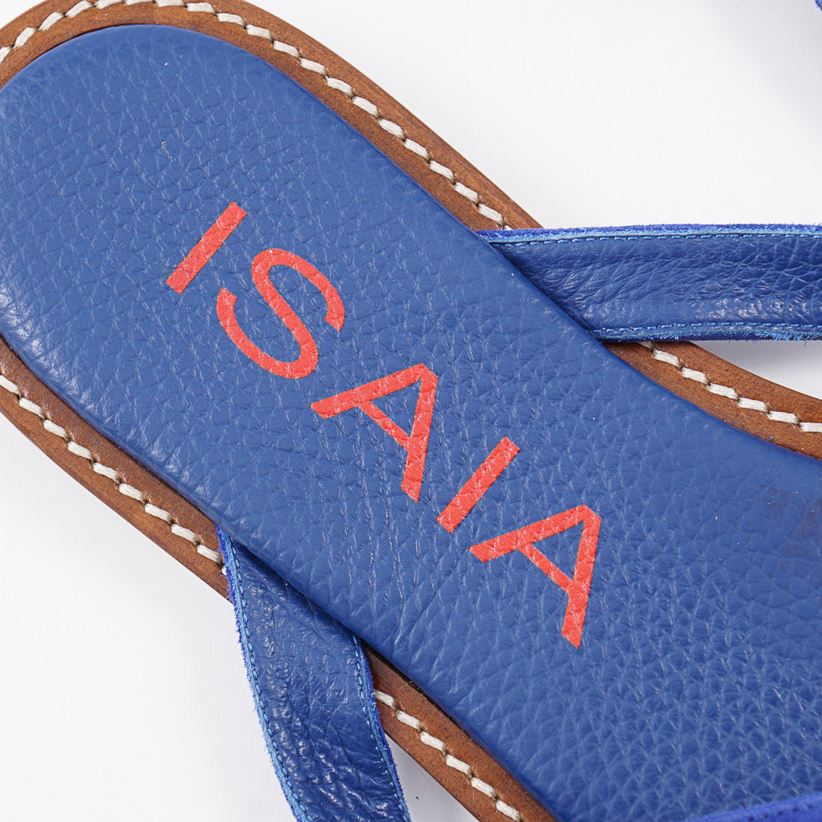 Isaia Pebbled Leather Thong Sandals