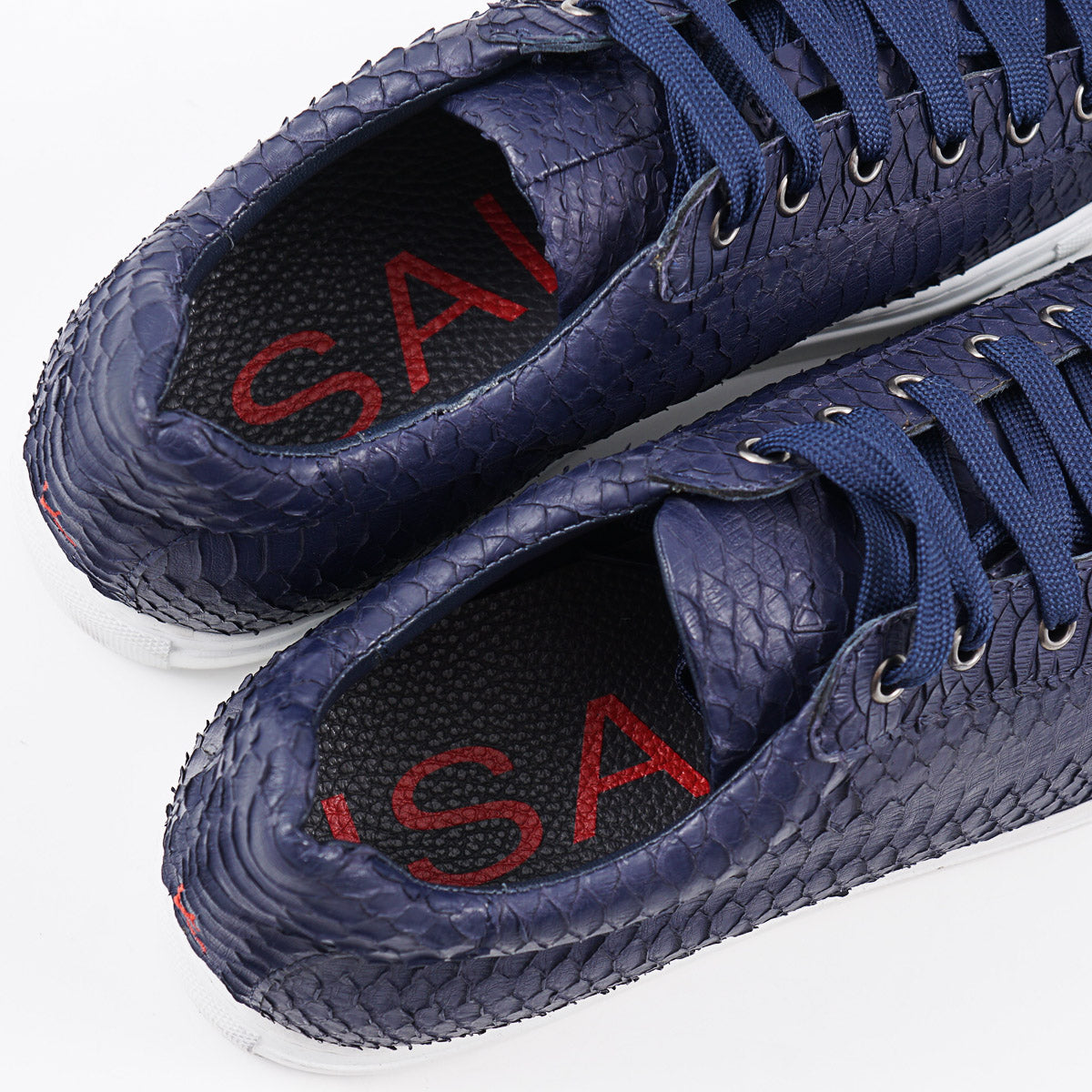 Isaia Genuine Python Skin Sneakers