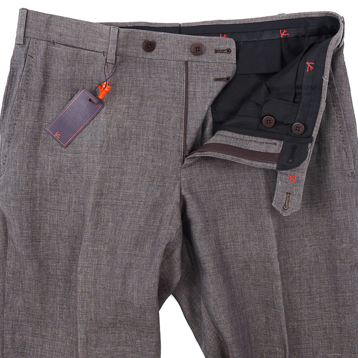 Isaia 'Sanita' Délavé Linen Trousers