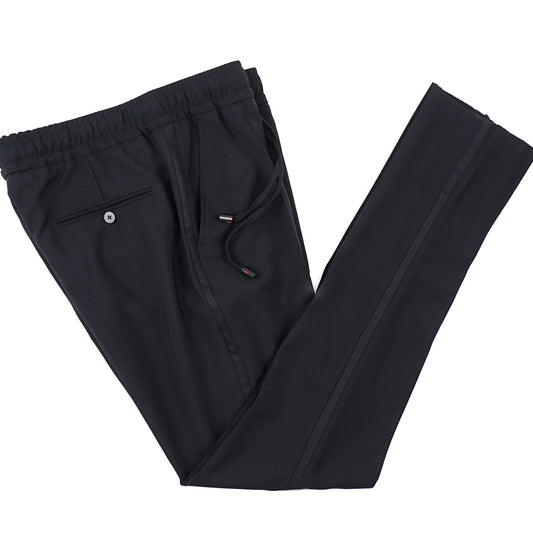 Isaia Wool-Mohair Drawstring Waist Pants