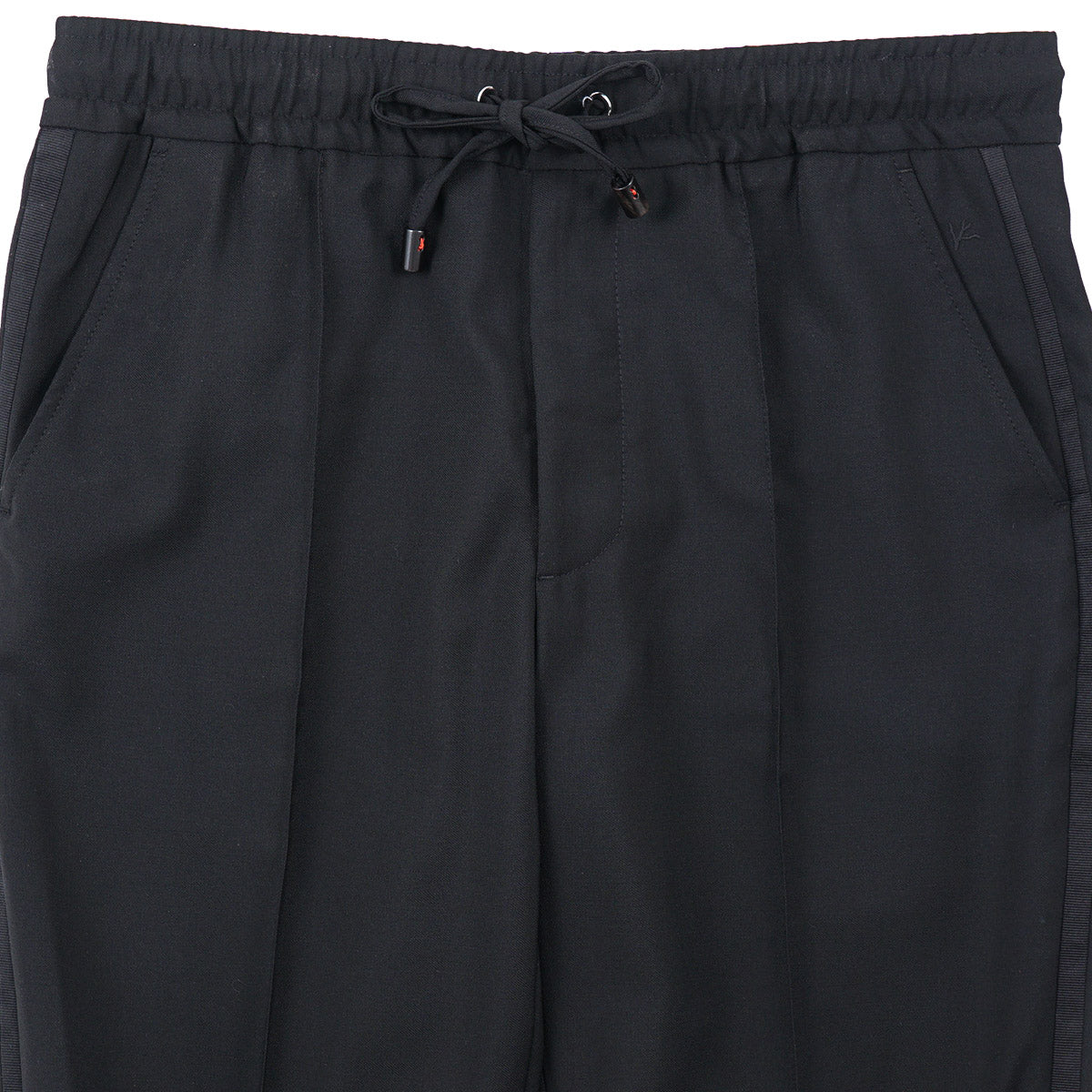 Isaia Wool-Mohair Drawstring Waist Pants