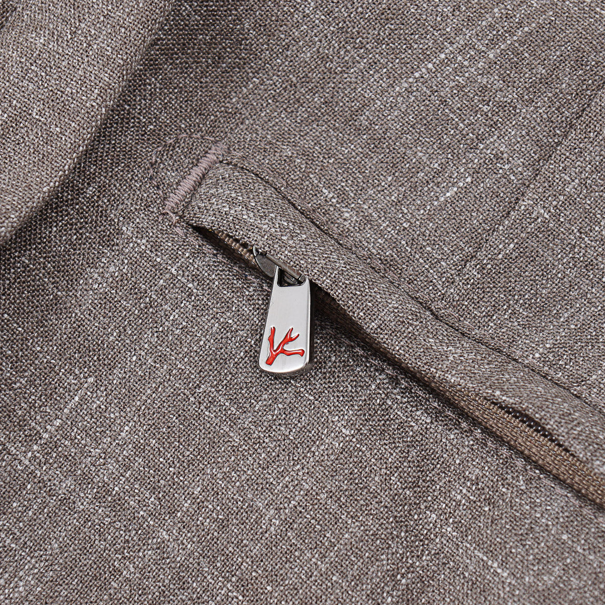 Isaia Wool-Silk-Linen Drawstring Waist Pants