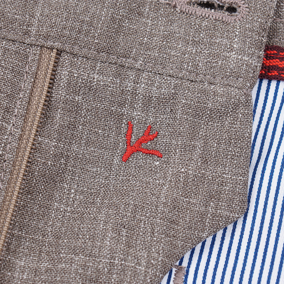 Isaia Wool-Silk-Linen Drawstring Waist Pants
