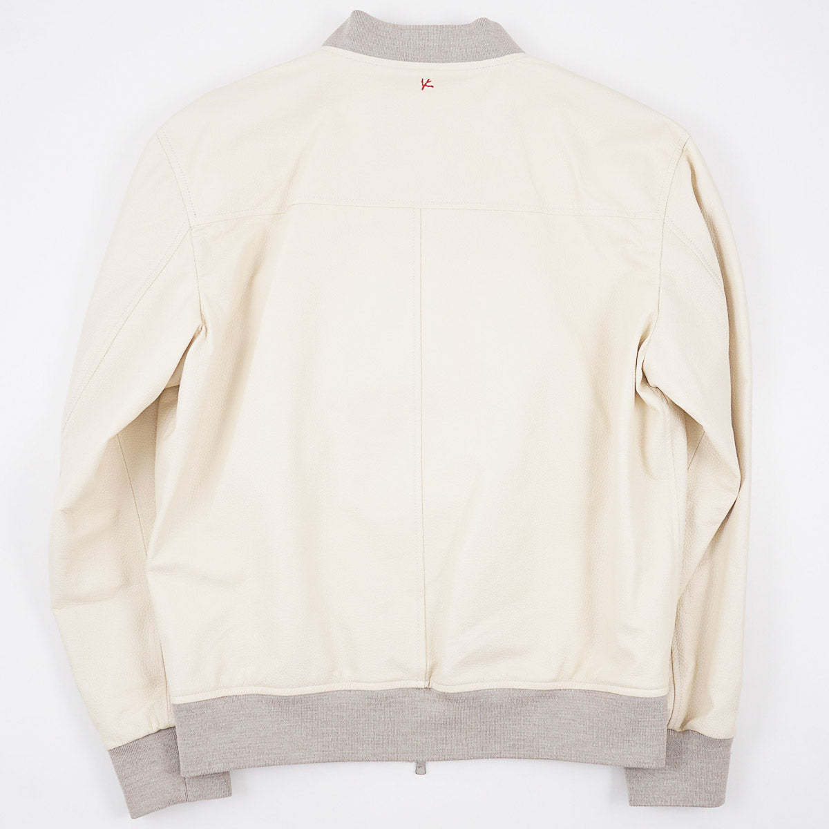 Isaia Lamb Leather Bomber Jacket