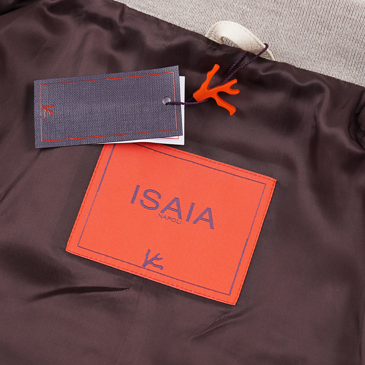 Isaia Lamb Leather Bomber Jacket
