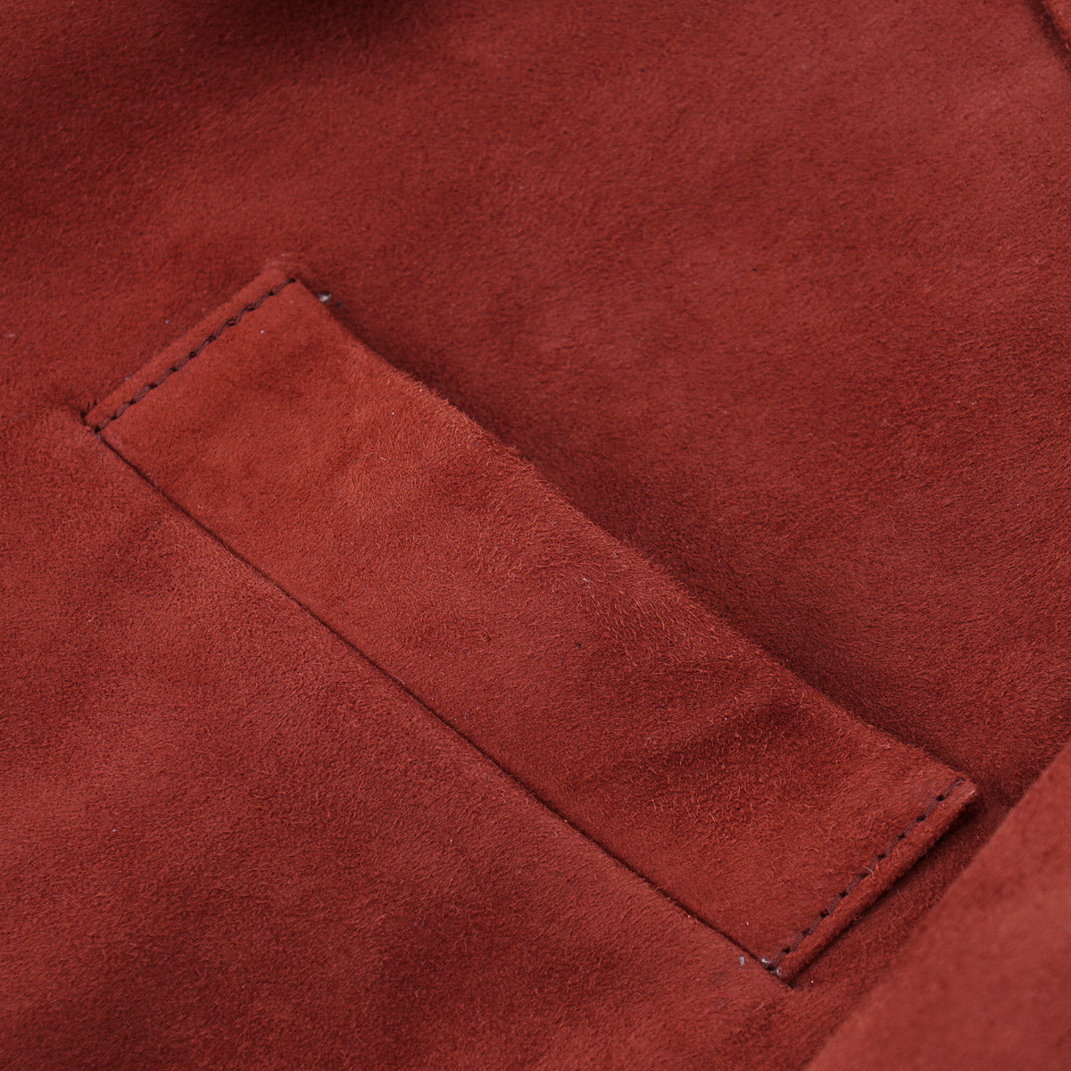 Isaia Lambskin Suede Moto Jacket