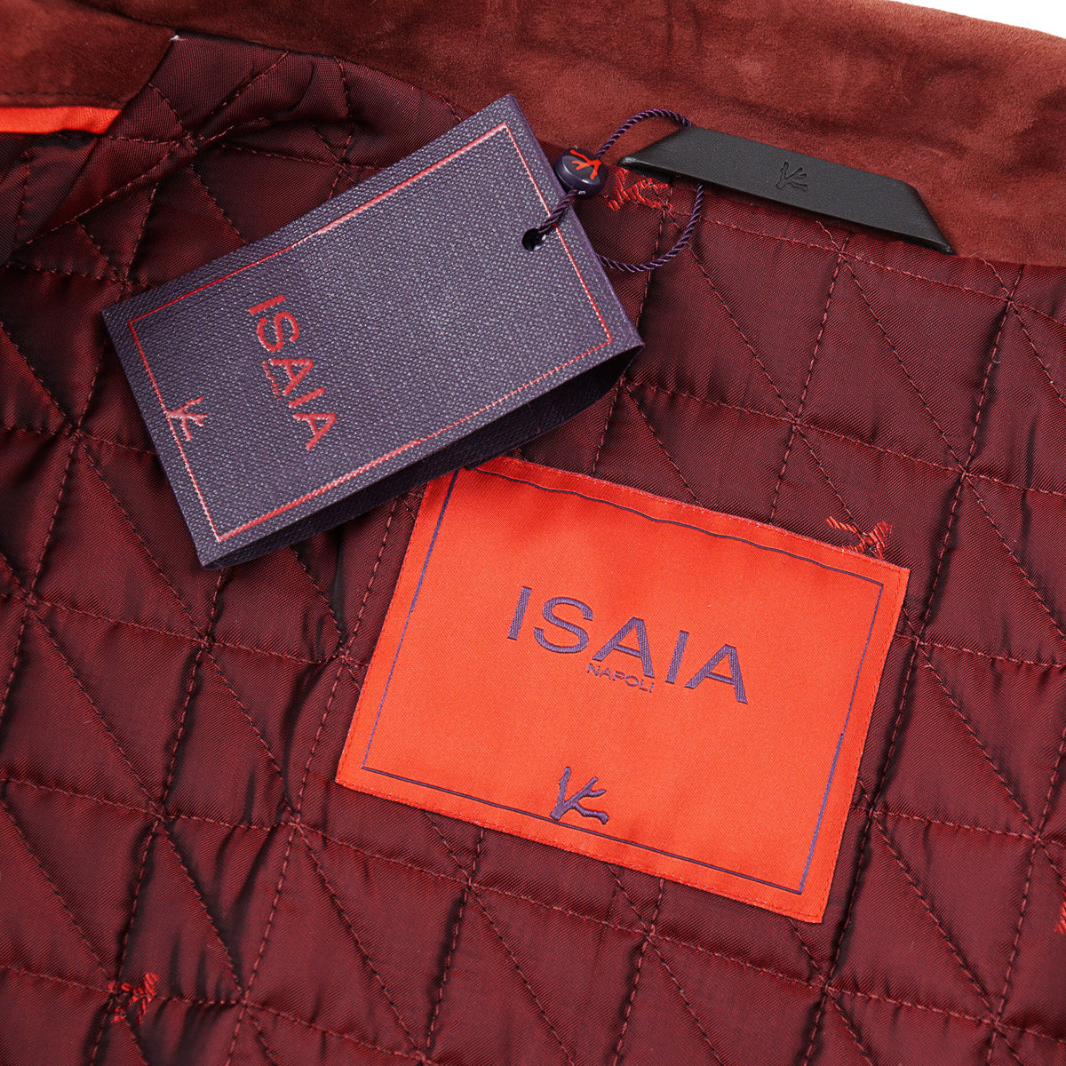 Isaia Lambskin Suede Moto Jacket