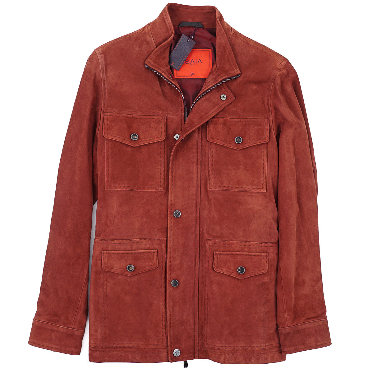 Isaia Lambskin Suede Field Jacket