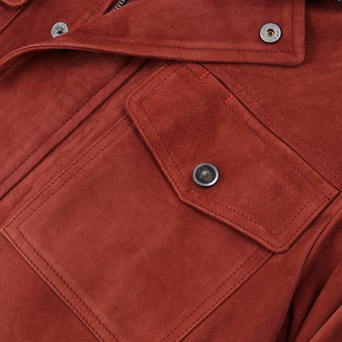 Isaia Lambskin Suede Field Jacket