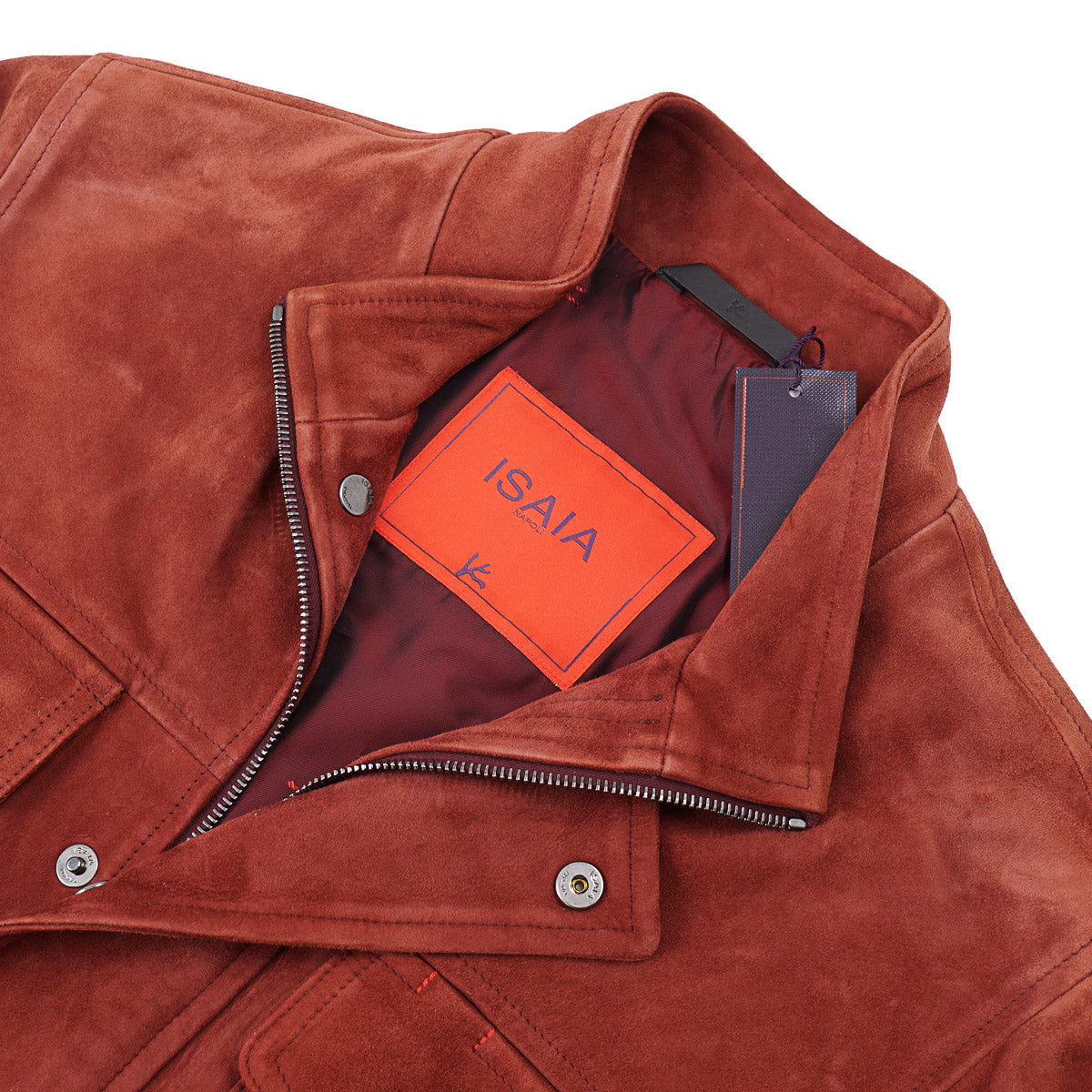 Isaia Lambskin Suede Field Jacket