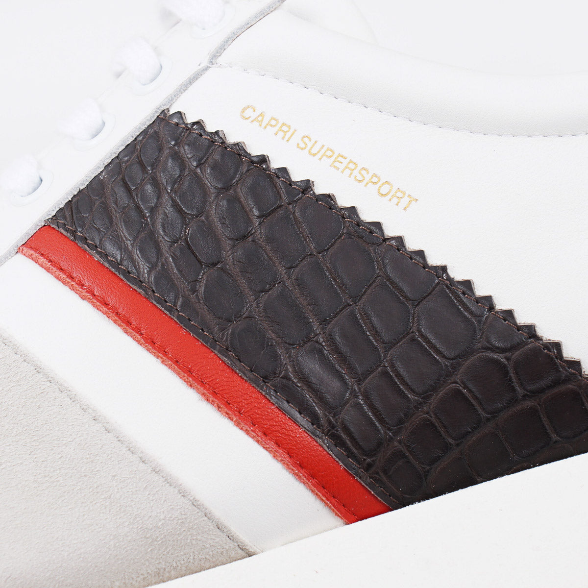 Isaia Calf Leather and Alligator Sneakers