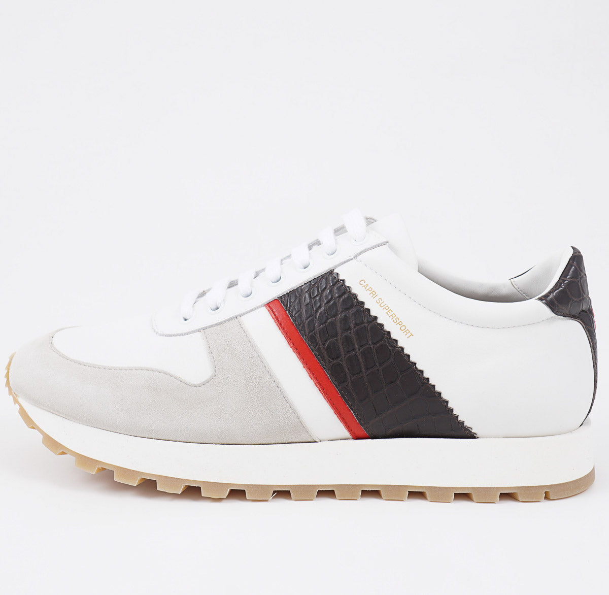 Isaia Calf Leather and Alligator Sneakers