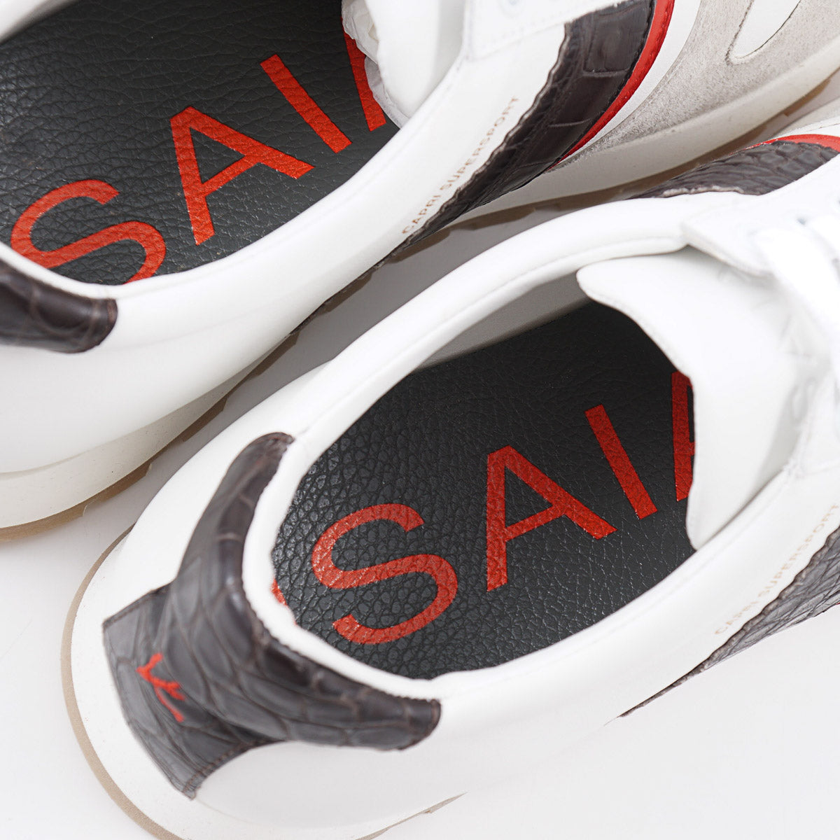 Isaia Calf Leather and Alligator Sneakers
