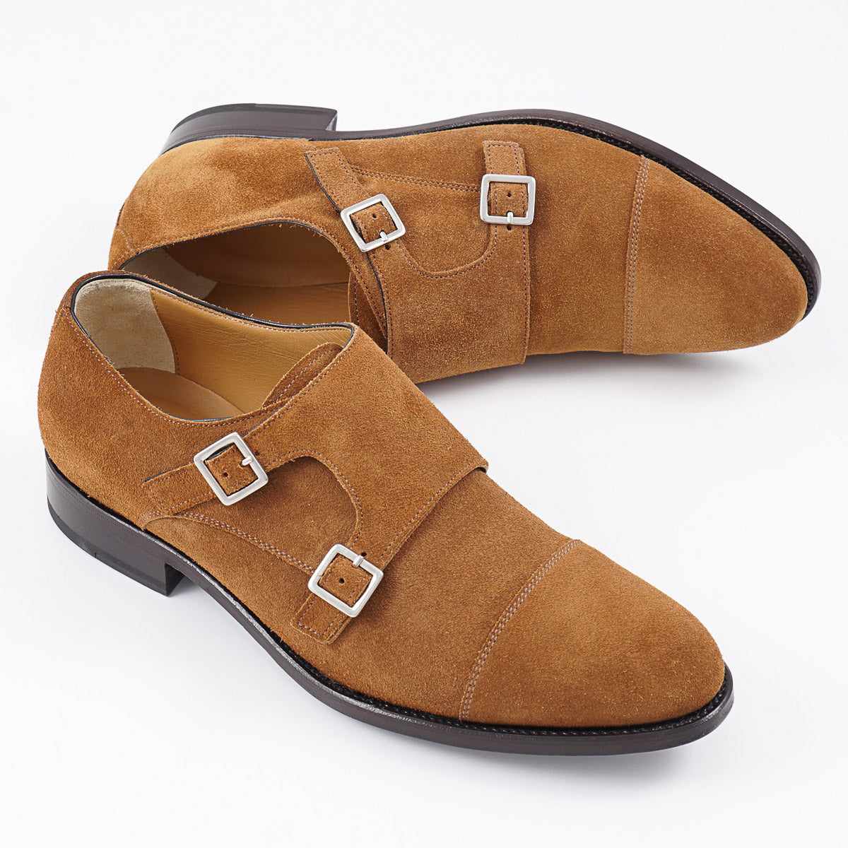 Isaia Suede Double Monk Strap