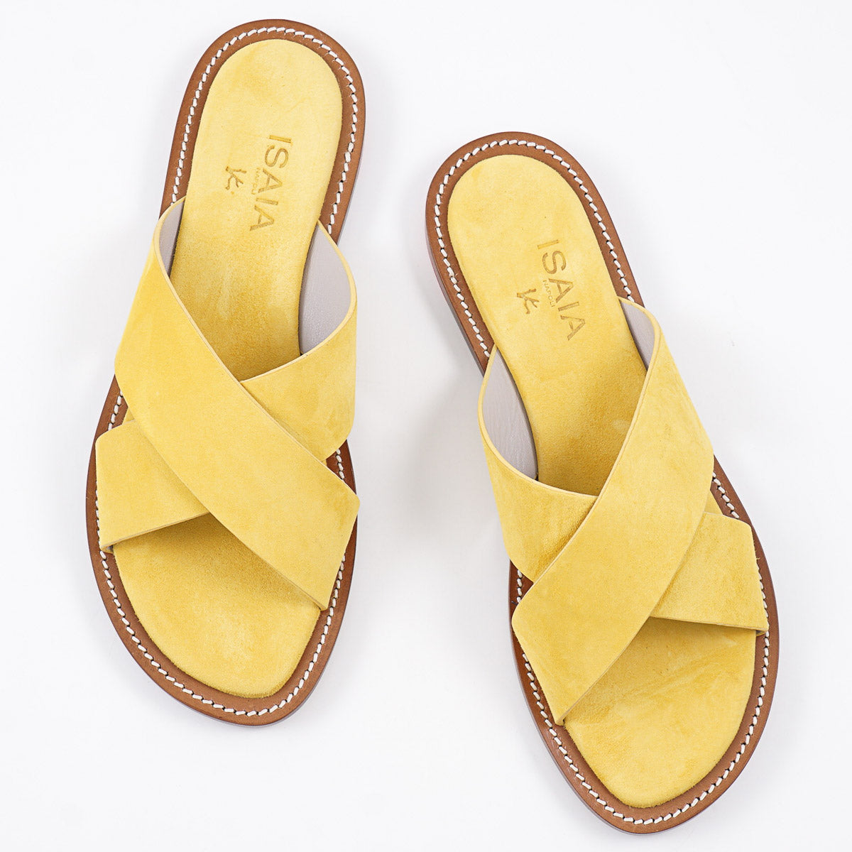 Isaia Nappa Suede Slide Sandals