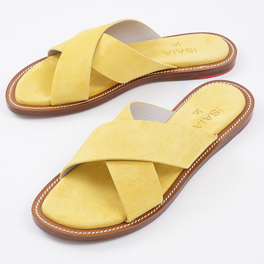 Isaia Nappa Suede Slide Sandals