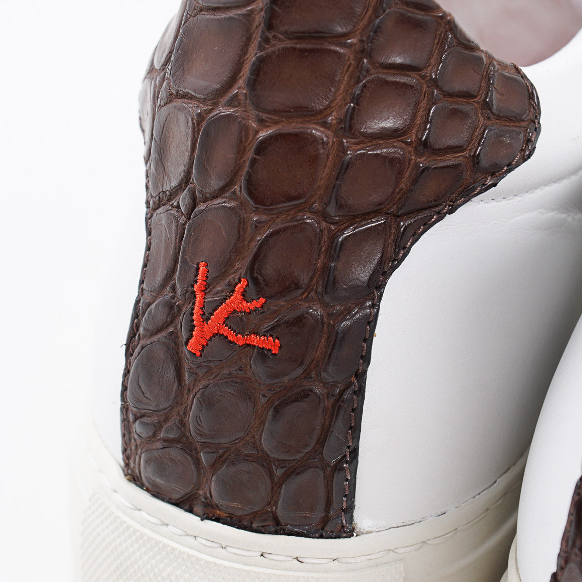 Isaia Calf Leather and Alligator Sneakers