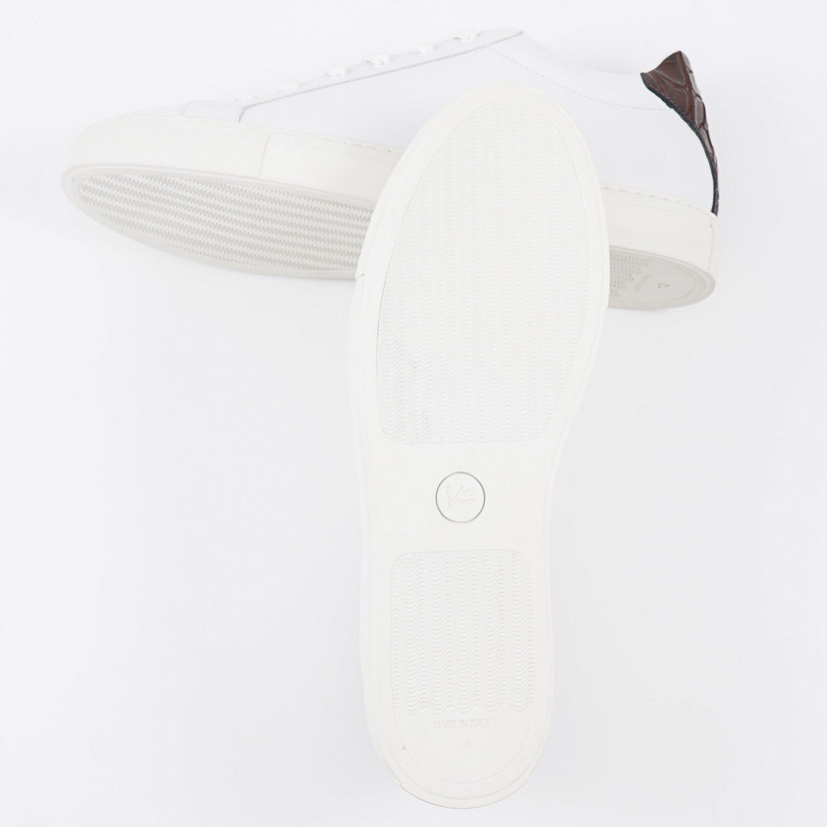 Isaia Calf Leather and Alligator Sneakers