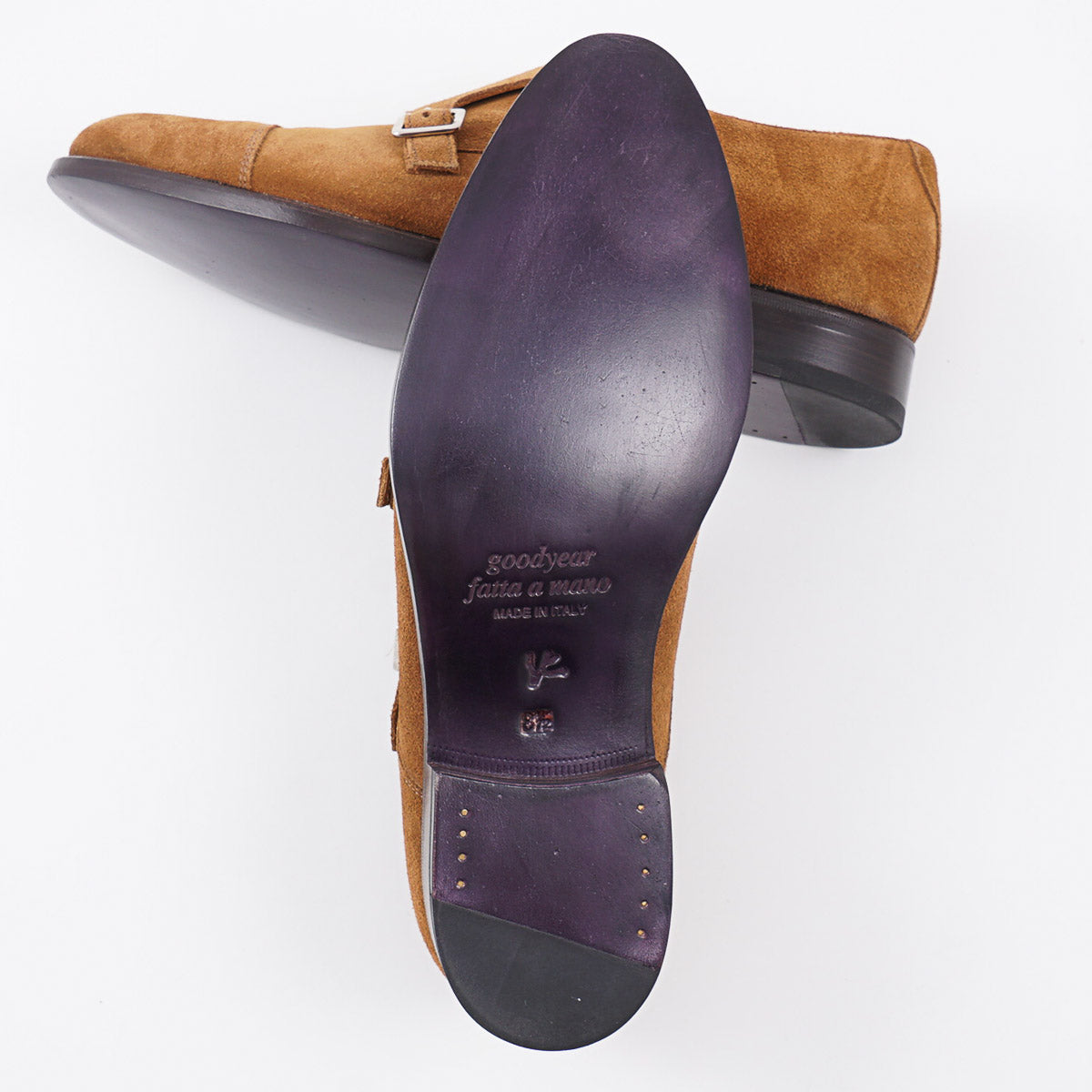 Isaia Suede Double Monk Strap