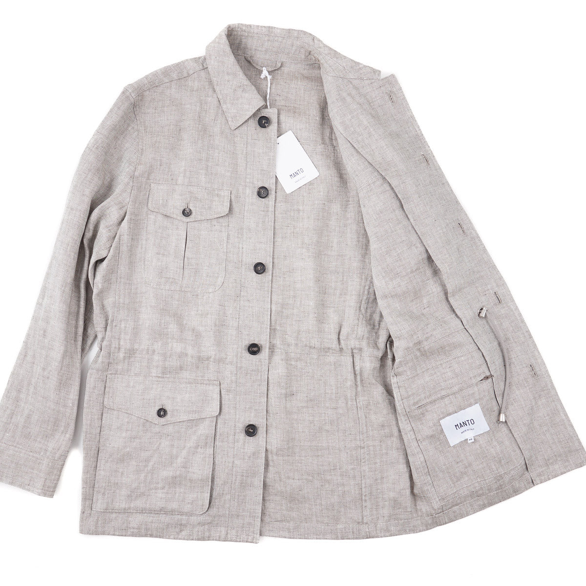 Lightweight Woven Linen Safari Jacket - Top Shelf Apparel