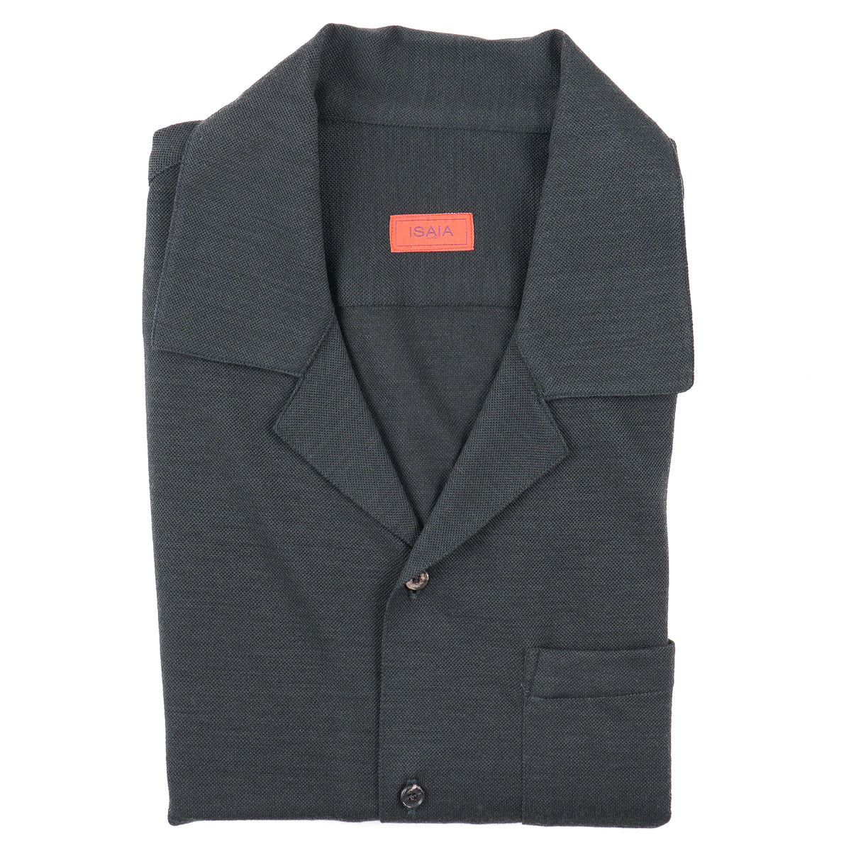 Isaia Short Sleeve Pique Wool Shirt - Top Shelf Apparel