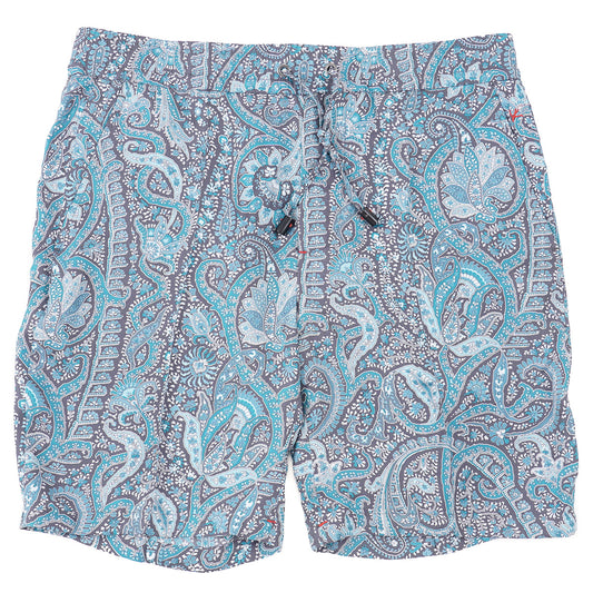 Isaia Printed Silk Drawstring Shorts - Top Shelf Apparel