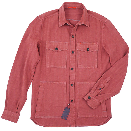 Isaia Herringbone Cotton-Cashmere Overshirt - Top Shelf Apparel