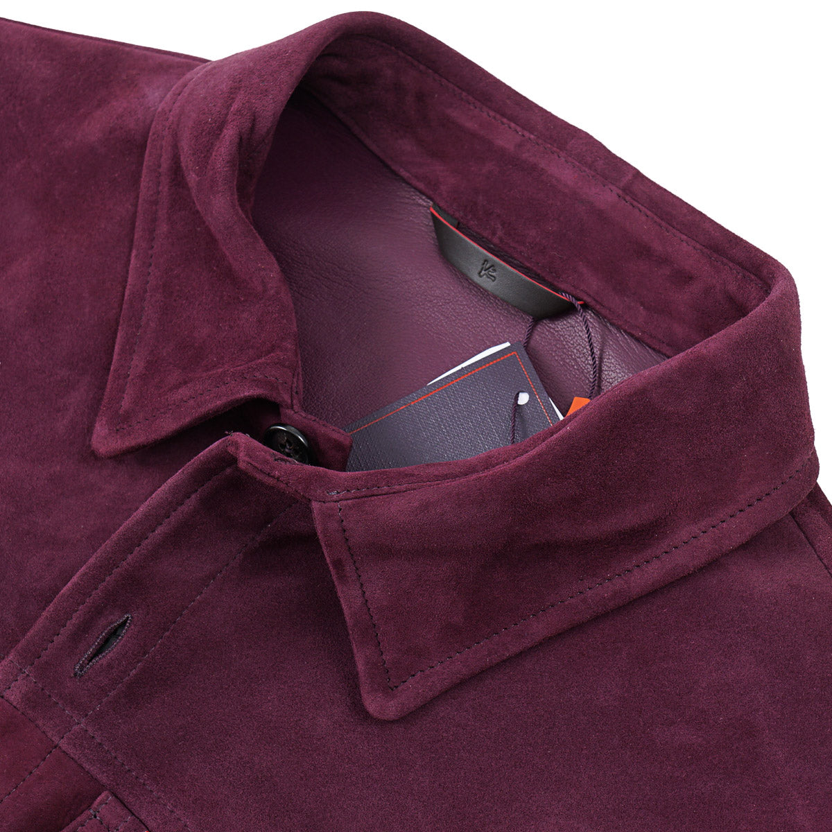 Isaia Lamb Suede Leather Overshirt Jacket - Top Shelf Apparel