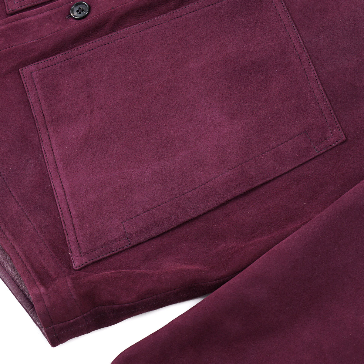 Isaia Lamb Suede Leather Overshirt Jacket - Top Shelf Apparel