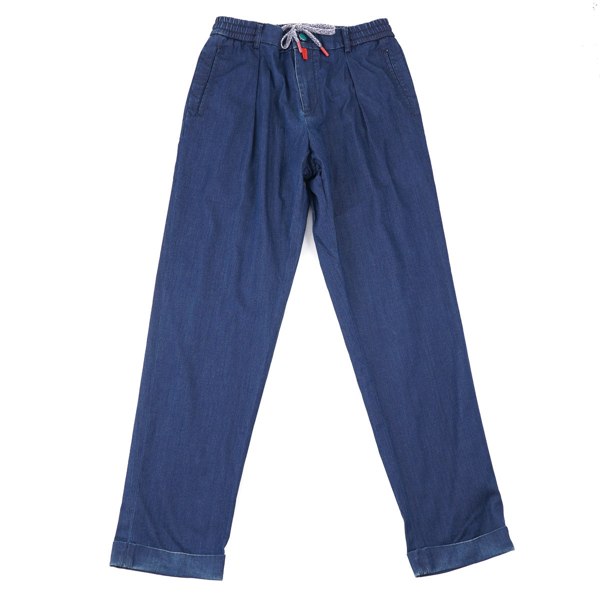 Kiton Chambray Denim Jogger Pants - Top Shelf Apparel