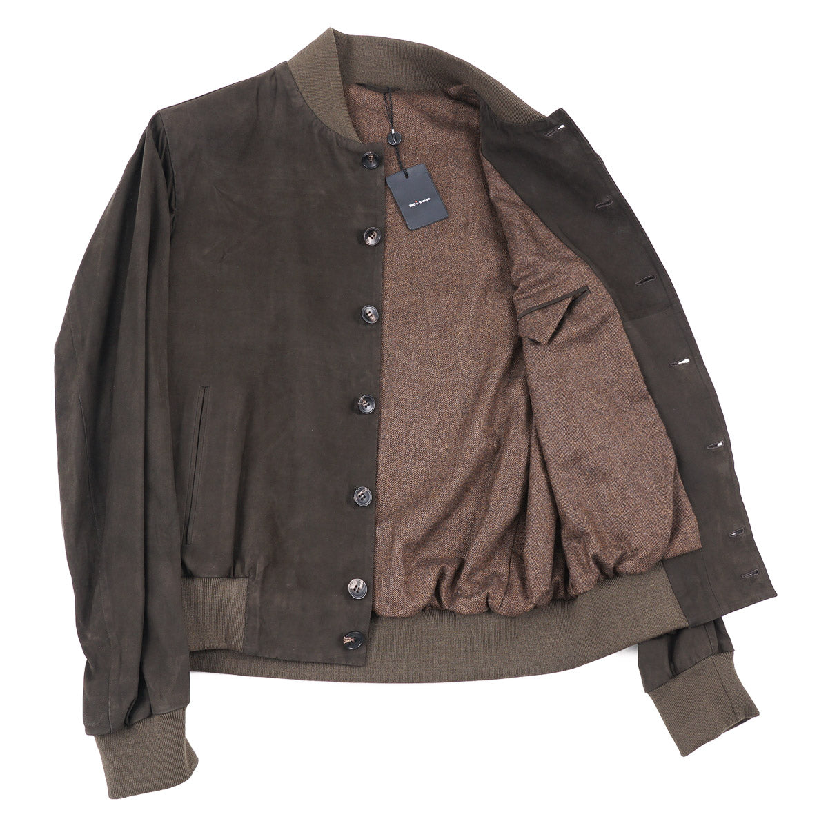 Kiton Cashmere-Lined Nubuck Leather Jacket - Top Shelf Apparel