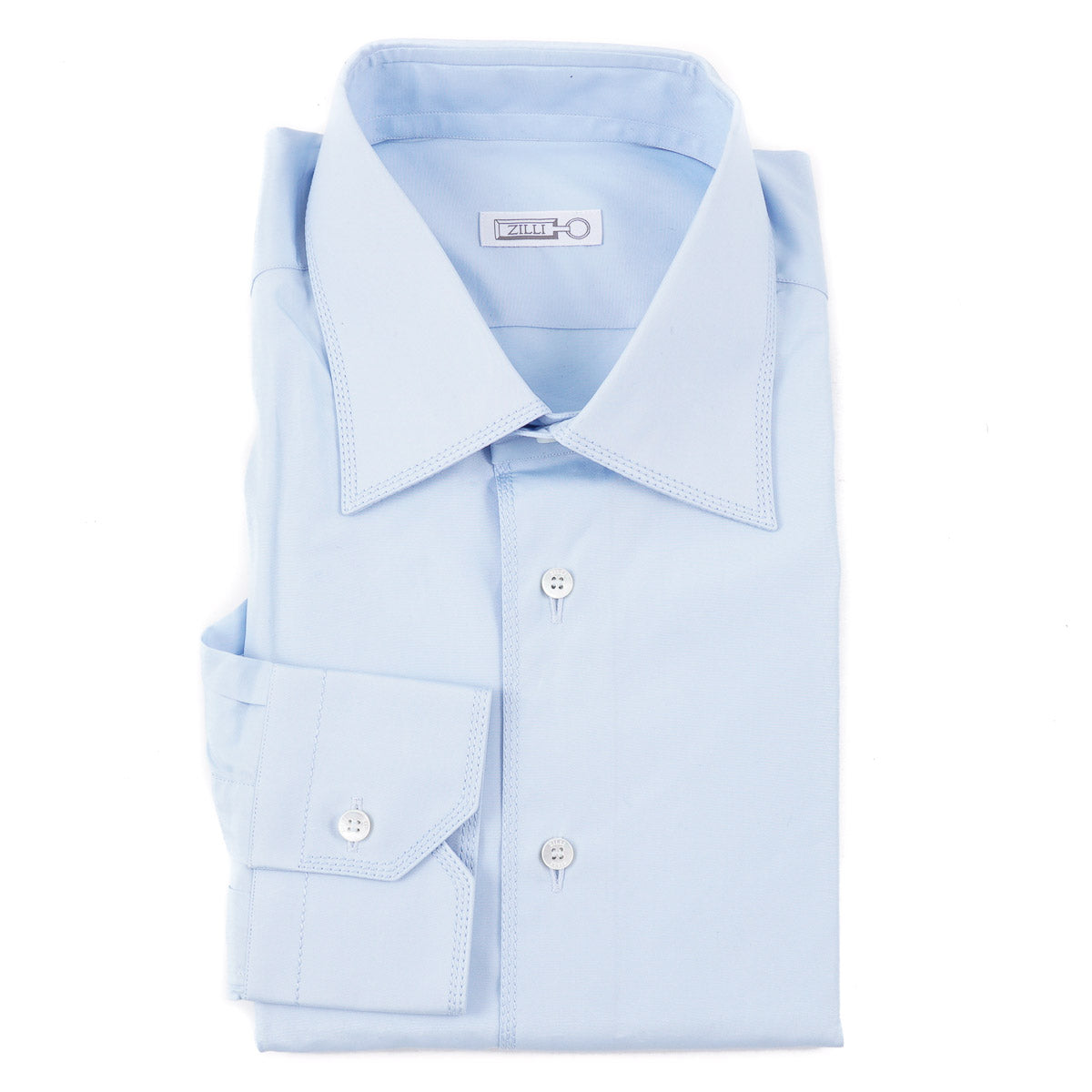 Zilli Sky Blue Cotton Dress Shirt - Top Shelf Apparel