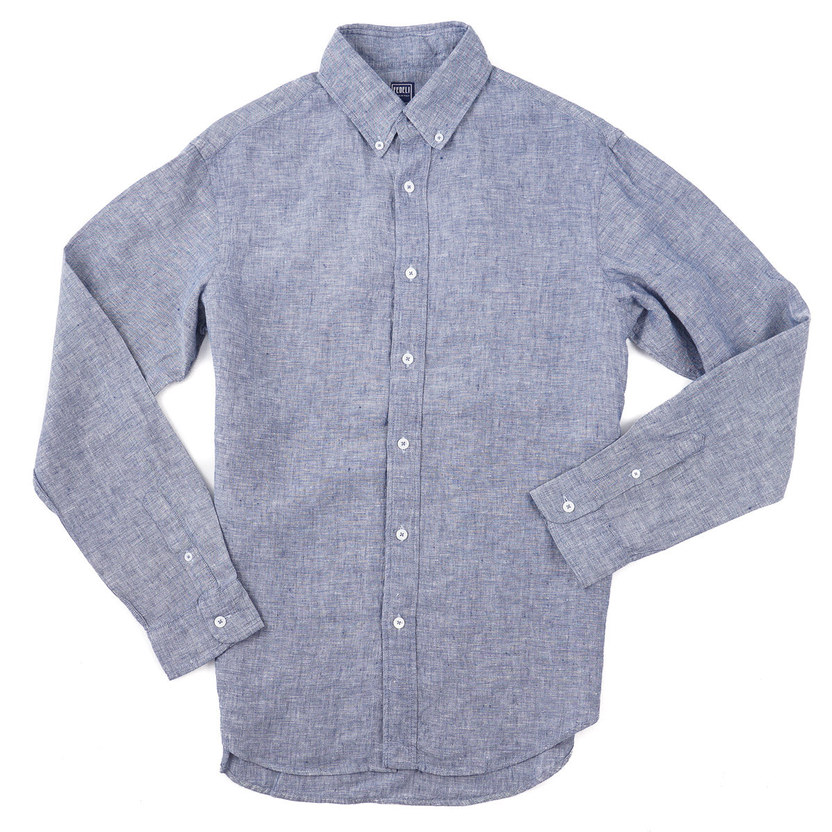 Fedeli Woven Chambray Linen Shirt - Top Shelf Apparel