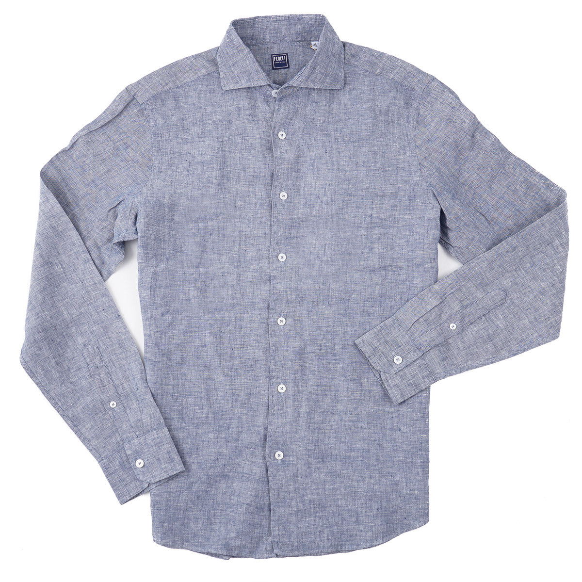 Fedeli Woven Chambray Linen Shirt - Top Shelf Apparel