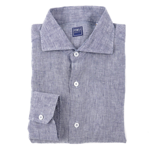 Fedeli Woven Chambray Linen Shirt - Top Shelf Apparel