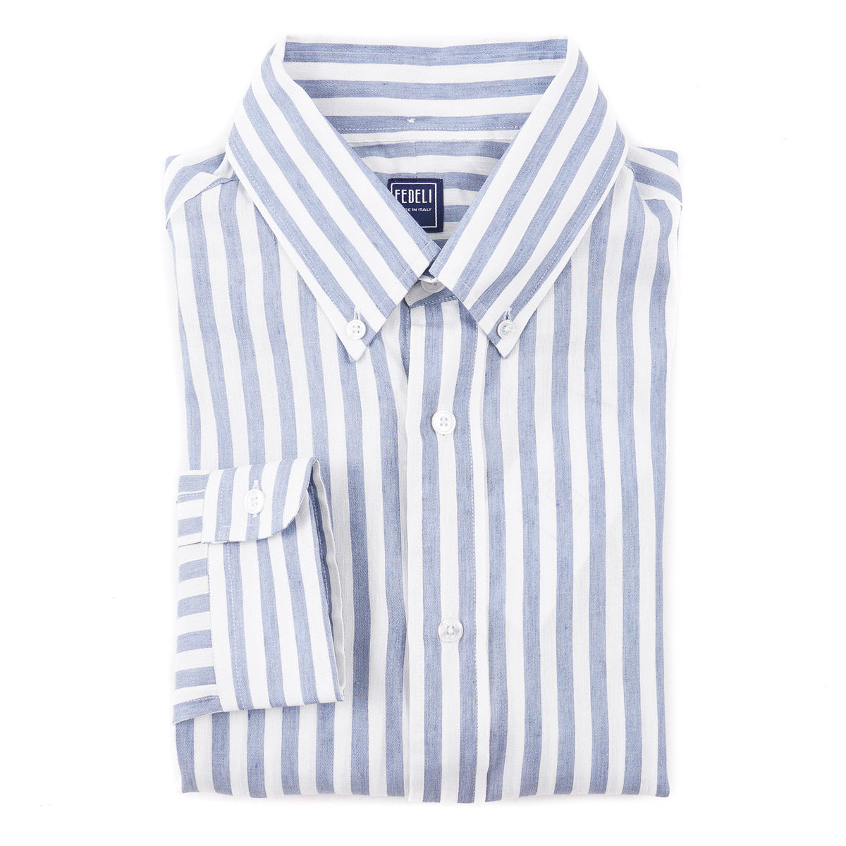 Fedeli Striped Linen-Blend Shirt - Top Shelf Apparel